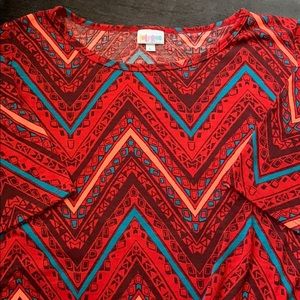 Lularoe Julia Red Large L Geo Print